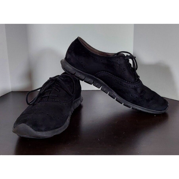 Cole Haan Zerogrand Suede Shoes Womens Black Wingtip Oxford W06084 Size 8B - Picture 3 of 7